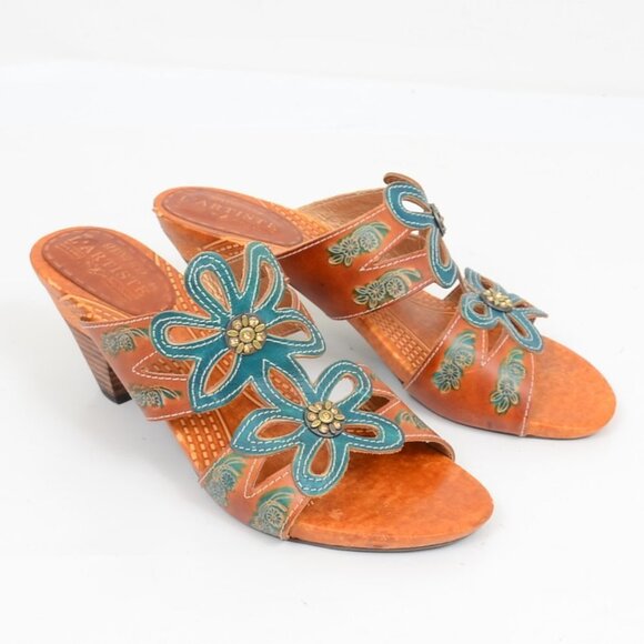 L'Artiste by Spring Step Carlina Flowers Slip On Sandals Size 41 US10 - Picture 4 of 11